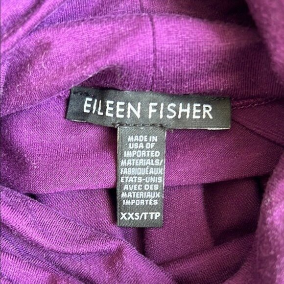 Eileen Fisher Fine Jersey Scrunch Neck Top - XXS - Picture 2 of 5